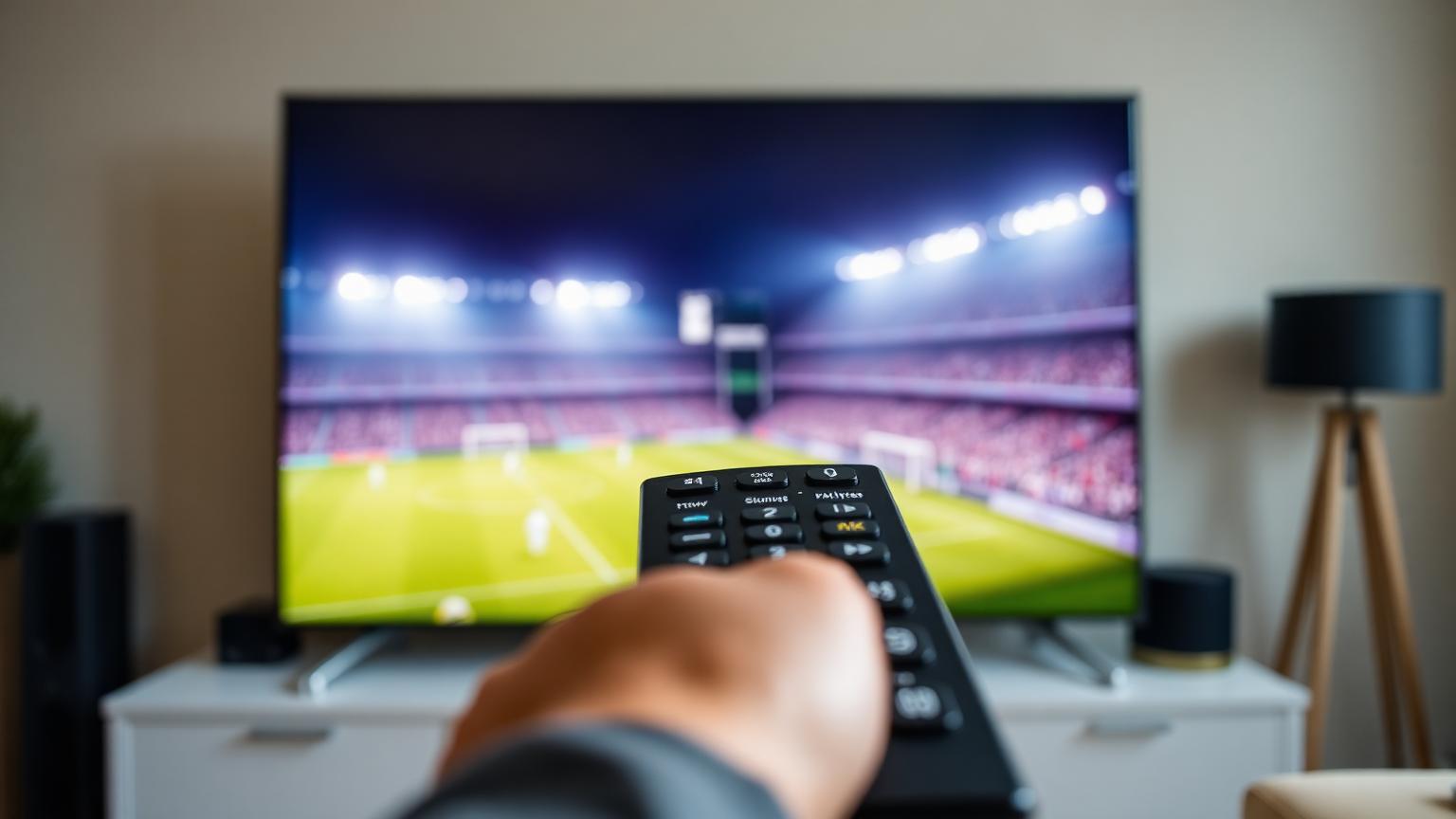 Watching live sports in 4K on a smart TV with a remote